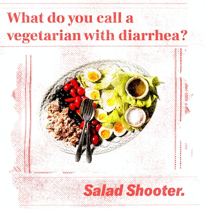 Dirty Jokes For Kids:  What do you call a vegetarian with diarrhea?