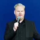 Jim Gaffigan on stage in his new special 'Dark Pale.'